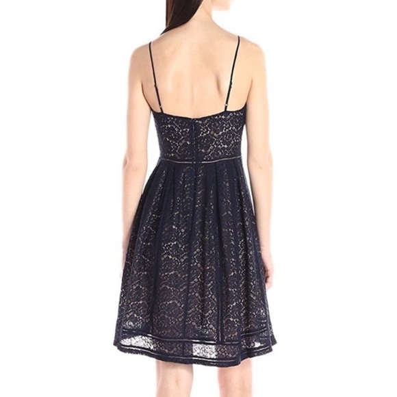 JOIE Solandra Lace Overlay Dress Navy 0 - Picture 2 of 8